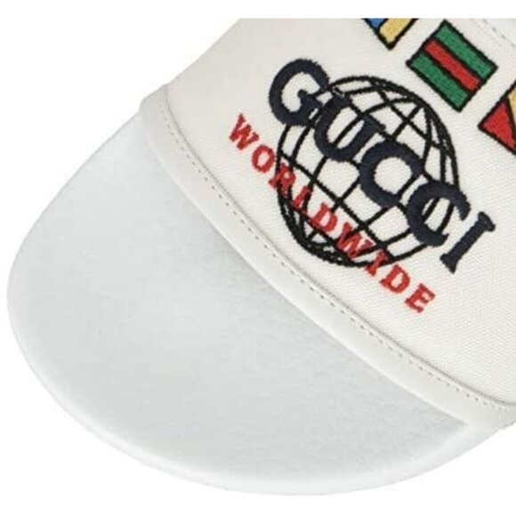 NIB Gucci worldwide man slides in white size 6 - Picture 6 of 12